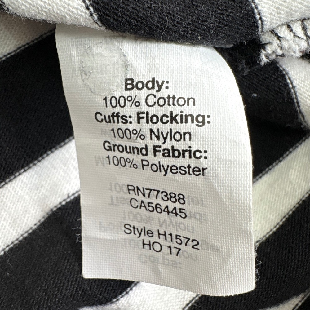 J. Crew Black White Striped Boat Neck Tulle Polka Dot Cuff Sleeve‎ Top M - Picture 6 of 11